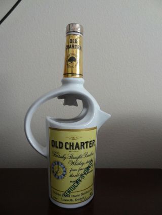 Old Charter Rare Kentucky Bourbon Vintage Advertising Water Jug Pitcher Vintage