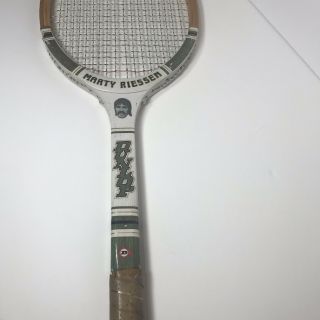 Vintage Wood Tennis Racket Dunlop Marty Riessen M 4 5/8 Advisory Staff Model