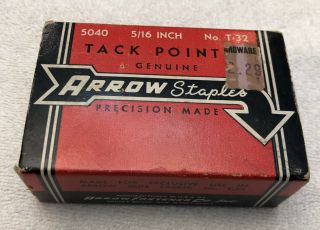 Vintage Arrow Staples For T - 32 Arrow Gun Tacker - 5040 - 5/16 " Tack Pointed Vtg