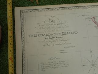 100 LARGE ZEALAND MAP BY JAMES WYLD C1849 VGC COLOUR 2