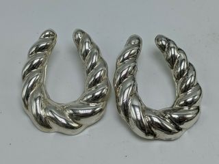 Taxco Mexico Vintage Solid Sterling Silver 925 Statement Earrings (22g)