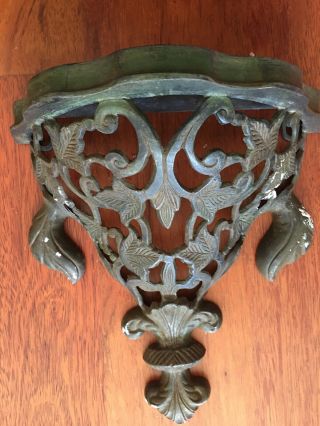 Antique Wrought Iron Metal Shelf Wall Sconce Architectural Vintage French Decor