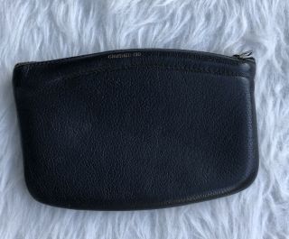 Vintage Rogers Air - Tite Pipe Tobacco Pouch Black Leather Zipper Pouch