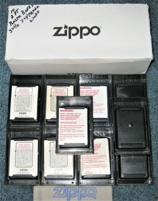 10 Zippo Plastic Display Boxes 7 With Guarantee Paper Great