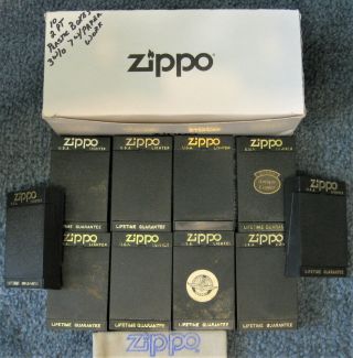 10 ZIPPO PLASTIC Display Boxes 7 WITH GUARANTEE PAPER Great 3