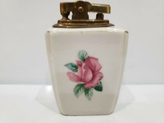 Unique Design Vintage Table Lighter In A Hand Painted Bone China Bowl