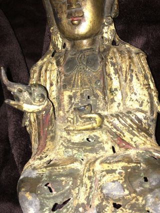 ANTIQUE Chinese Bronze Statue Of Buddha 3