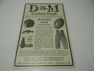 Vintage 1920s Football D&m Draper - Maynard Sporting Goods Man Cave Ad 1l