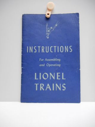 Vintage - Lionel Trains - Instructions For Assembly And Operating Booklet - 1946