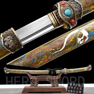 Handmade Japanese Officer Saber Samurai Katana Sword Dragon Tachi Very Sharp