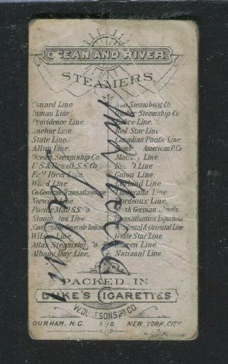 1887 Vintage Duke ' s Cigarettes Card N83 Ocean and River Steamers White Star Line 2