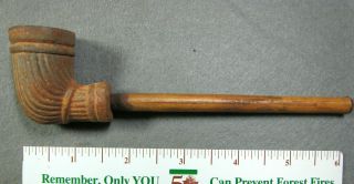 Vintage Pamplin Red Clay Pipe Style " I " (eye) Straight Stem Smoked