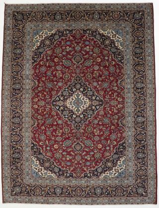 Semi Antique Classic Floral 10x13 Signed Handmade Vintage Oriental Rug Carpet