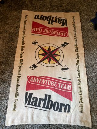 Vintage Marlboro Adventure Team Promotional Large Beach Towel 67” X 34”