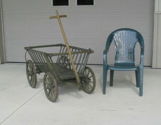 Antique German Wood Goat Cart Primitive Farm Wagon Columbus Ohio Area