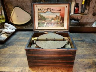 Antique Symphonion 7 1/2 " Disc Music Box Restoration Project Plays Fixer Up
