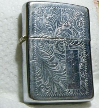 Vintage Zippo Lighter Wth A Ornate Case Monogram Donna