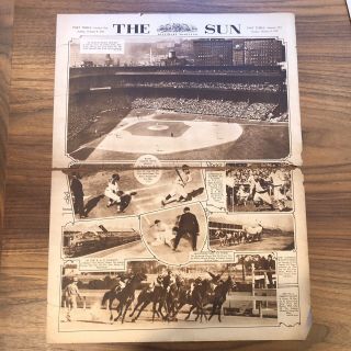 Oct 9 1927 - World Series - Babe Ruth - Baseball Photo - Vintage Newspaper