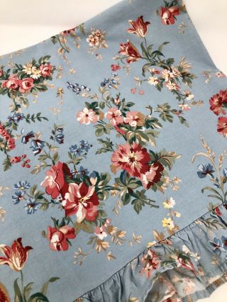 Ralph Lauren Vintage Cottage Yvette Ruffled Blue Floral Standard Pillowcase