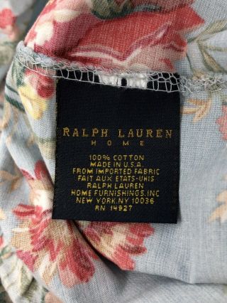 Ralph Lauren Vintage Cottage YVETTE Ruffled Blue Floral Standard Pillowcase 3