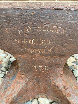 Antique HAY BUDDEN Anvil 176lbs.  Brooklyn NY Marked 178 / A2426 2