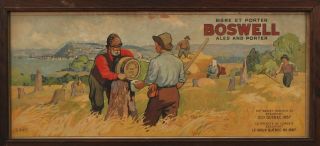 RARE Antique JD KELLY Boswell Beer Sign Quebec Canada Ale Porter Advertise Print 2