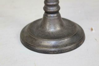 A RARE 18TH C CAST IRON QUEEN ANNE STYLE CANDLESTICK IN OLD BLACKENED SURFACE 3