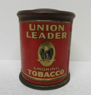 Vintage (1910) Union Leader Tobacco Eagle Advertising Tin Humidor Canister Yz308