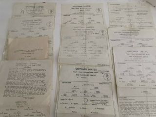 9 X Vintage Hastings United Football Club Team Sheets 1963 1964 1965