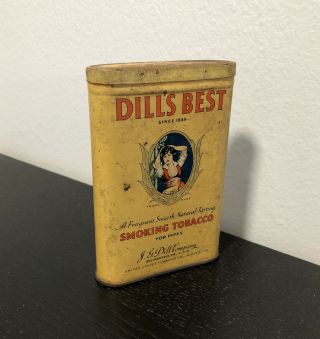 Vintage Dill ' s Best Smoking Tobacco Pocket Tin Can 2