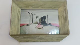 Vintage 1950s Carlo Of Hollywood Ballerina Painting Interesting Frame Mcm Kitch