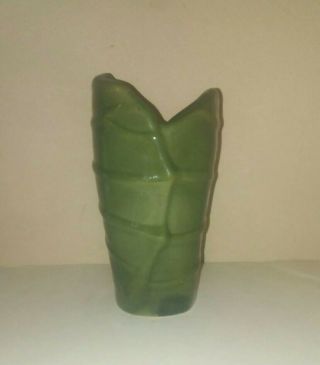 Vintage Pottery Vase Unknown Maker Cabbage Leaf Majolica Style Collectible Look