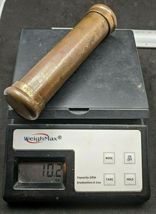 Brass/copper? Scroll Case/tube,  Cigar Case,  2 Threaded Cap Ends,  Heavy
