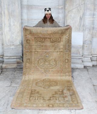 Antique Handmade Vintage Anatolian Turkish Tribal Carpet Area Rug 8 