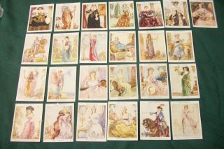 Cigarette Tobacco Cards Players Famous Beauties Ladies 1937 Full Set 25 Cards