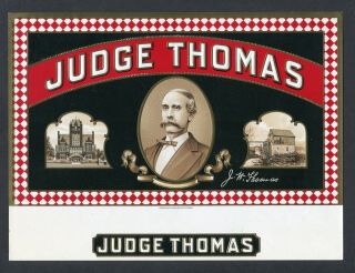 Old Judge Thomas Cigar Label - Courthouse - Old Mill