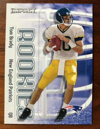 Tom Brady 2000 Skybox Impact Rookie Card Number 27