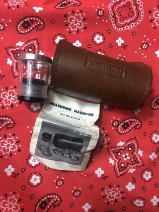 Vintage Bausch & Lomb 7x Measuring Magnifier With Case & Instructions
