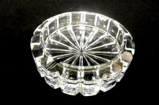 Vintage Heavy Thick Clear Glass Ashtray Starburst Design 5in