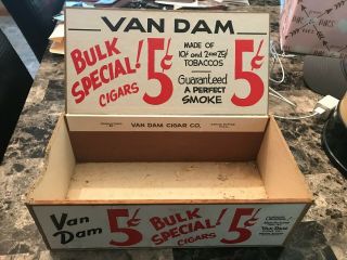 Vintage 5 Cent Van Dam Cigar Co.  Box Tobacco Advertising Grand Rapids Michigan