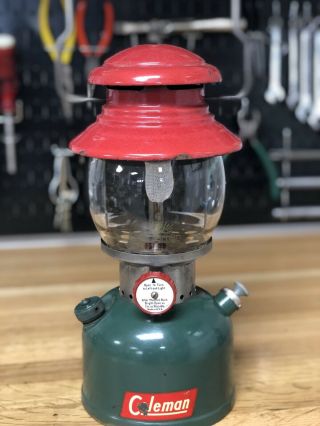 1951 Vintage Coleman 200a Red Green Christmas Lantern 11 - 51