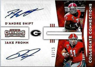 Jake Fromm / D ' andre Swift 2020 Contenders Diamond Holo - Foil Auto /15 - GEORGIA 2