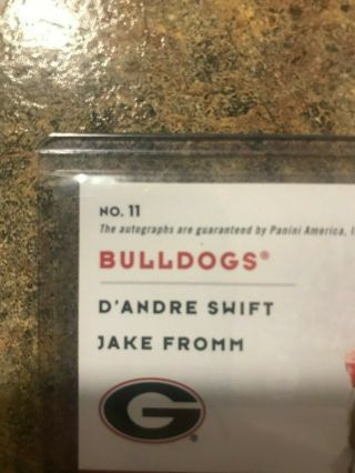 Jake Fromm / D ' andre Swift 2020 Contenders Diamond Holo - Foil Auto /15 - GEORGIA 3
