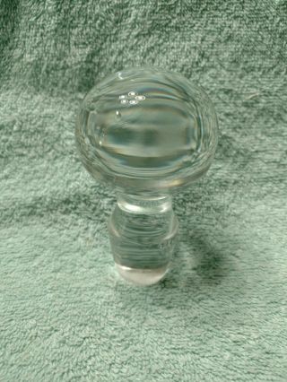 Vintage Large Solid Clear Glass Bottle Stopper Round Liquor Decanter