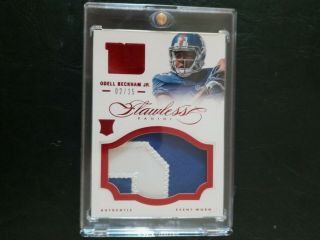 2014 Panini Flawless Odell Beckham Jr.  " Ruby " Rookie Rc 2 - Color Jersey Patch /15