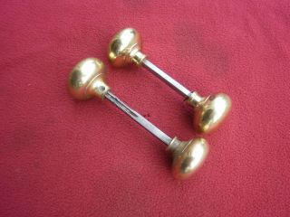 2 X Pairs Of Vintage/antique Brass Door Knods - Handles