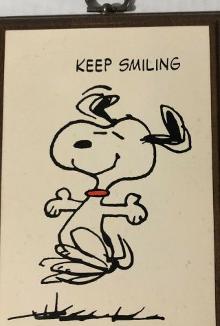 Vintage Springbok Snoopy & Woodstock Keep Smiling Plaque 1971 By Charles M Schul 2