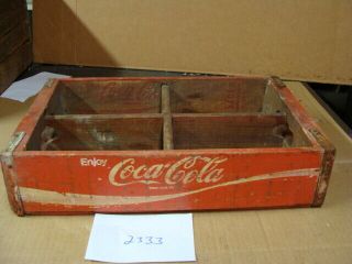Vintage Coca - Cola Coke Wooden Crate Carrier Holds 4 Six Packs Red