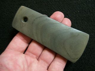 Outstanding Authentic Banded Slate Pendant From Lake Co. ,  Ohio With C.  O.  A.