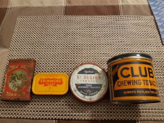 Antique Vintage Collectible Tobacciana Tins,  Forest And Stream Tobacco,  Club